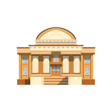 Public building facade, theatre, bank or shop vector Illustration on a white backgroundのイラスト素材