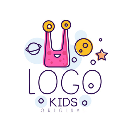 Kids icon creative concept template hand drawn vector Illustration isolated on a white backgroundのイラスト素材