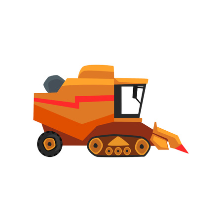 Agricultural harvester, combine farm vehicle vector Illustration on a white background, flat styleのイラスト素材