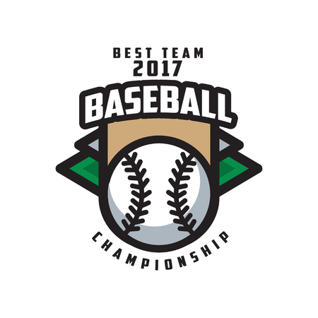 Baseball championship, best team 2017 logo template, design element for, badge, banner, emblem, label, insignia vector Illustration on a white backgroundのイラスト素材
