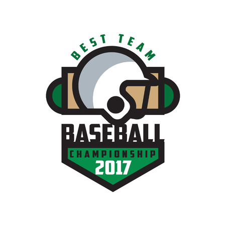 Baseball championship 2017, best team logo template, design element for, badge, banner, emblem, label, insignia vector Illustration on a white backgroundのイラスト素材