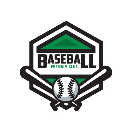 Baseball premium club logo template, design element for, badge, banner, emblem, label, insignia vector Illustration on a white backgroundのイラスト素材