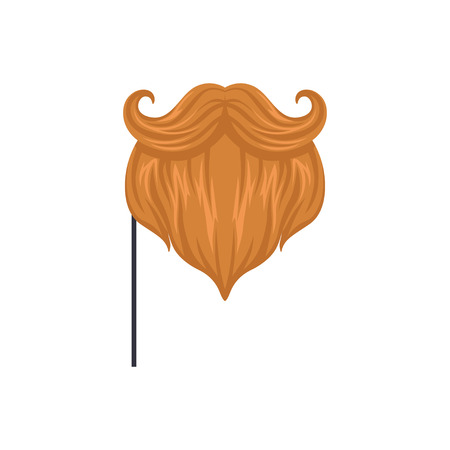 Red mustaches and beard, masquerade decorative element cartoon vector Illustration on a white backgroundのイラスト素材