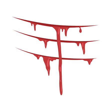 Red bloody claws with streaks vector Illustration on a white backgroundのイラスト素材