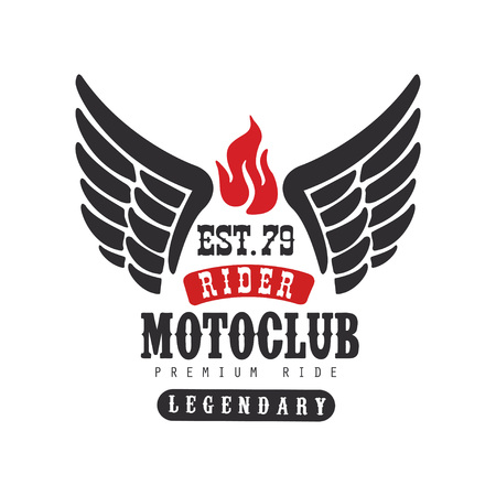Rider motoclub logo, premium ride est 1979, design element for motor or biker club.のイラスト素材