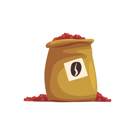 Coffee sack vector illustration isolated on a white background.のイラスト素材