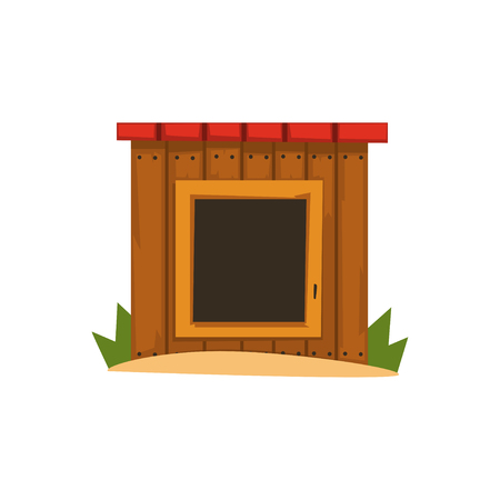 Wooden doghouse vector Illustration on a white backgroundのイラスト素材