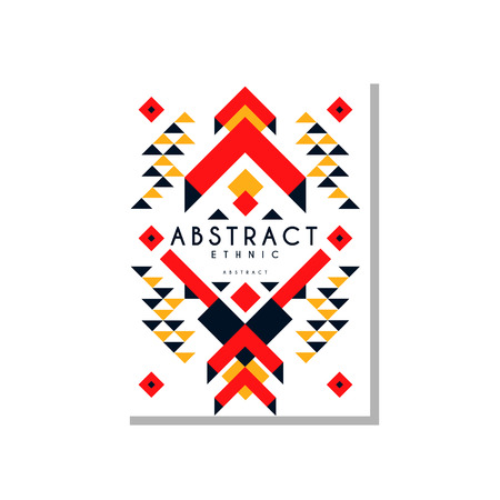 Ethnic design abstract, colorful ethnic tribal geometric ornament, trendy pattern element for business card, invitation, flyer, poster, banner vector Illustration isolated on a white background.のイラスト素材