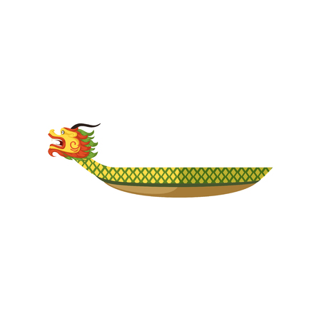 Dragon Boat, symbol of Chinese traditional Festival vector Illustration on a white backgroundのイラスト素材