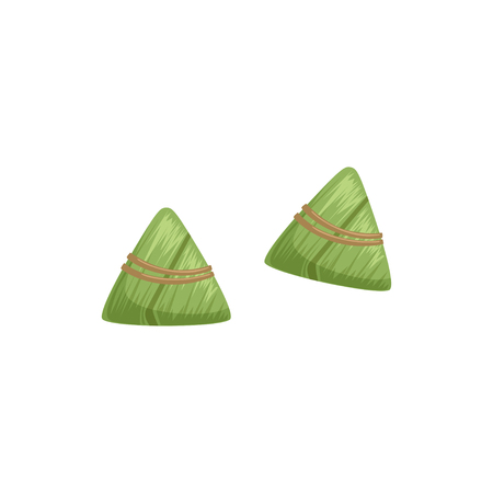Chinese rice dumplings with bamboo leafのイラスト素材