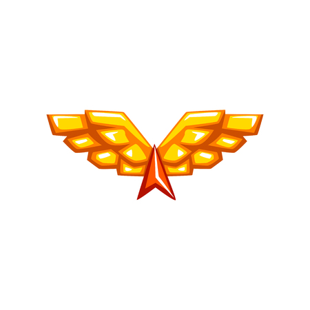 Golden wings emblem vector Illustration on a white backgroundのイラスト素材