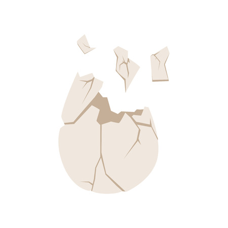 Broken egg shell, organic garbage, utilize waste concept vector illustration on a white background.のイラスト素材