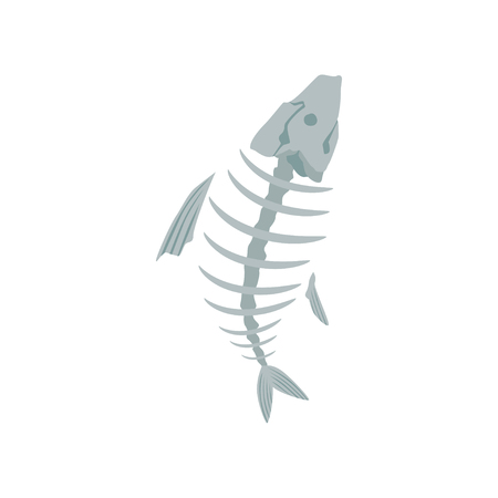 Fish skeleton, recycling garbage concept, utilize waste vector Illustration on a white backgroundのイラスト素材