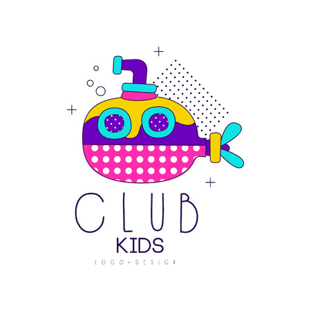Kids club icon design, label for development, educational or sport center vector Illustration on a white backgroundのイラスト素材