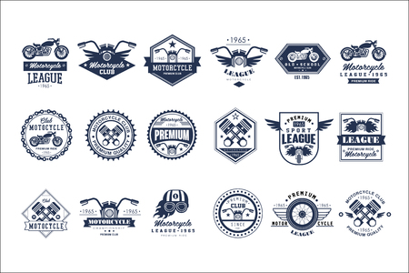 Motorcycle club icon template setのイラスト素材