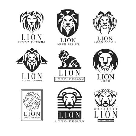 Lion Logo Design Set Design Element For Poster Banner Embem