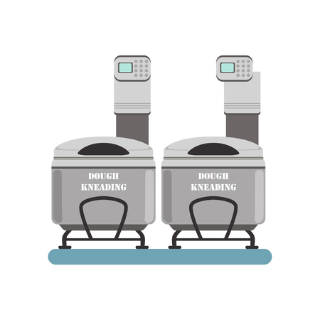 Kneading dough, stage of bread production process vector Illustration on a white backgroundのイラスト素材