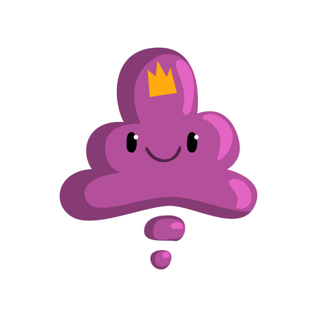 Cute cartoon purple monster character with funny face vector Illustration on a white backgroundのイラスト素材