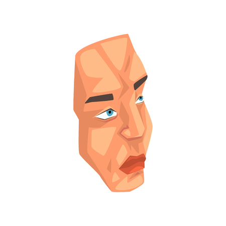 Face of man, male body part vector Illustration isolated on a white background.のイラスト素材
