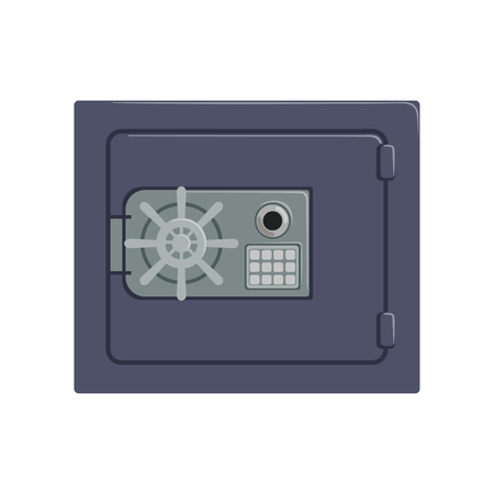 Safe metal box with a mechanical combination lock, safety business box cash secure protection concept vector Illustrationのイラスト素材