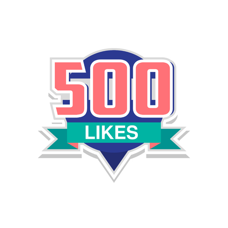 Thank you 500 likes, template for social media networks, thanks for net friends likes vector Illustration on a white backgroundのイラスト素材
