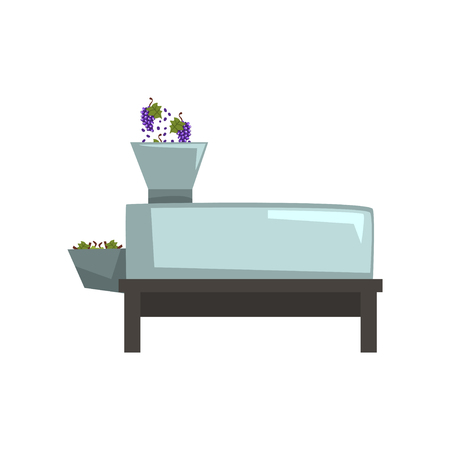 Grape crushing, wine production process vector Illustration on a white backgroundのイラスト素材