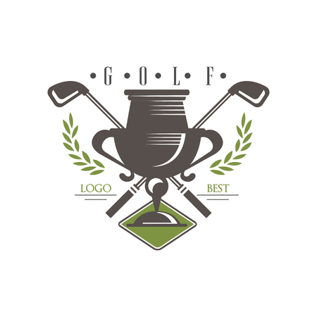 Golf best, retro label for golf championship, tournament, club, business card vector Illustration on a white backgroundのイラスト素材