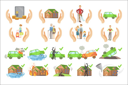 Property, Life And Health Insurance Infographic Posterのイラスト素材