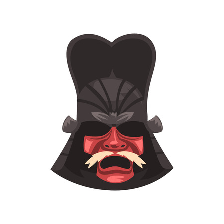 Japanese Samurai warrior war mask vector Illustration on a white backgroundのイラスト素材