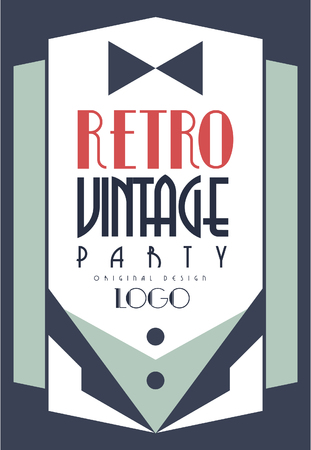 Retro vintage party original design, template for poster, banner, flyer, card, brochure, invitation card vector Illustrationのイラスト素材