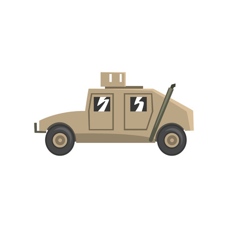 Military vehicle, army machine, heavy, special transport vector Illustration on a white backgroundのイラスト素材