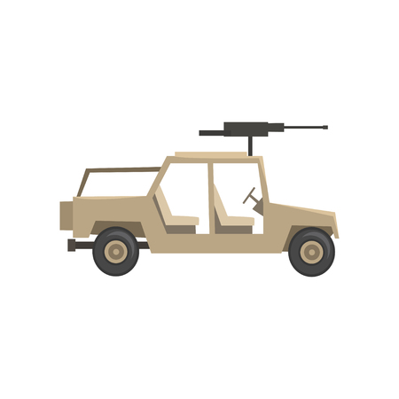 Armored military vehicle, army machine, heavy, special transport vector Illustration on a white backgroundのイラスト素材