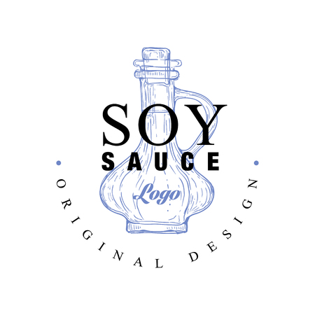 Soy sauce  original design, badge can be used for menu, restaurant, shop, sushi bar vector Illustration on a white backgroundのイラスト素材