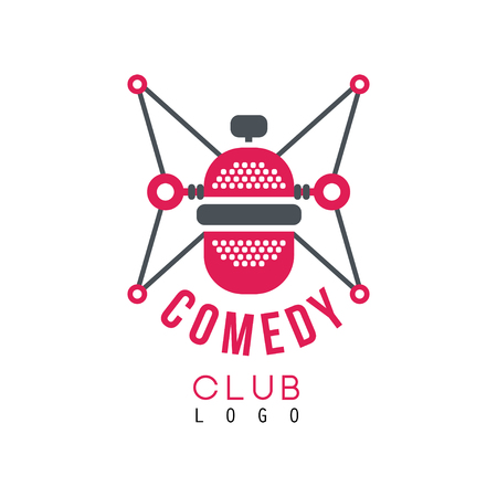 Comedy club with retro microphone vector Illustration on a white backgroundのイラスト素材