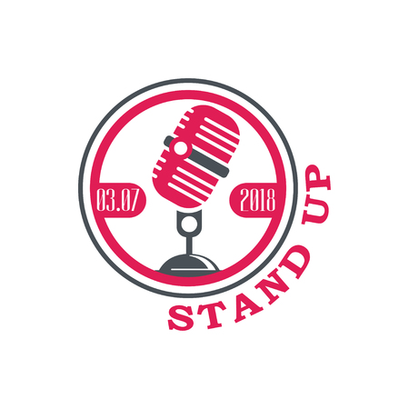Stand up comedy show sign with date vector Illustration on a white backgroundのイラスト素材