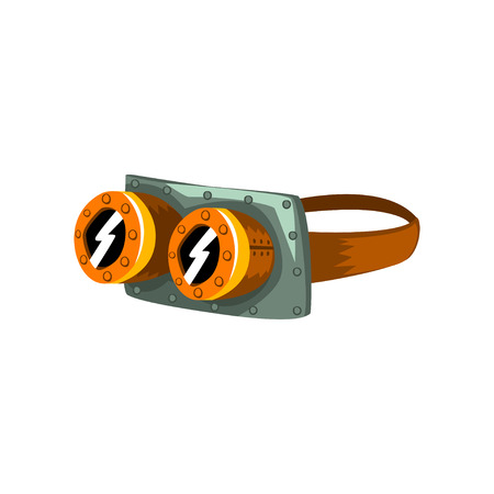Steampunk goggles mask, antique device vector Illustration isolated on a white background.のイラスト素材