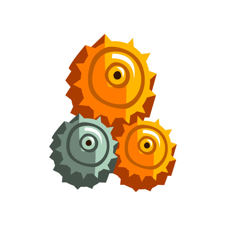 Steampunk gear wheels, antique vintage transmission cogwheels and gears vector Illustration isolated on a white background.のイラスト素材