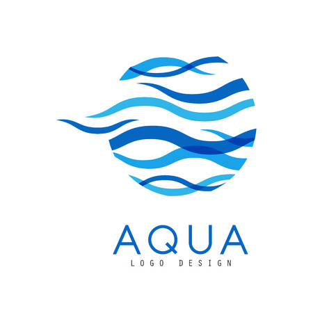 Aqua design, corporate identity template with blue water, ecology element for poster, banner, card, presentation vector Illustrationのイラスト素材