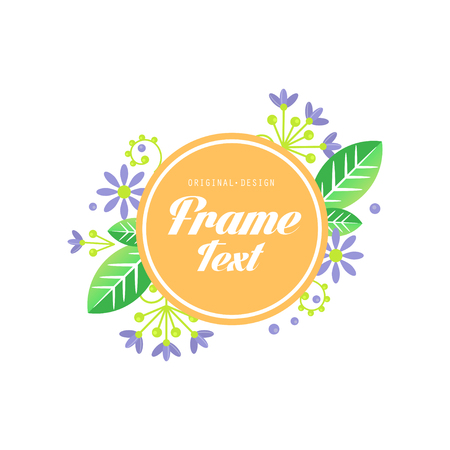 Floral frame original design, elegant sign for company identity, floral shop, beauty studio, packaging, business card vector Illustrationのイラスト素材