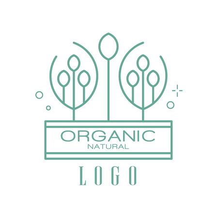 Organic natural logo, sign can be used for healthy products, natural cosmetics, premium quality food and drinks, packaging vector Illustrationのイラスト素材