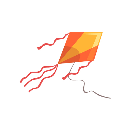 Flying kite vector Illustration on a white backgroundの写真素材