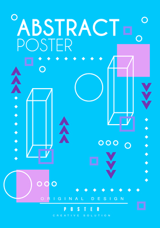 Abstract poster original design, creative blue placard template, trendy bright background for banner, invitation, flyer, cover, brochure vector Illustration, web designのイラスト素材