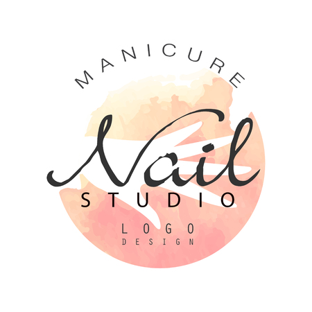 Manicure nail studio  design, template for nail bar, beauty saloon, manicurist technician vector Illustration on a white backgroundのイラスト素材
