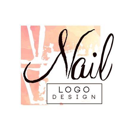 Nail  design, design element for nail bar, manicure studio, manicurist technician vector Illustration on a white backgroundのイラスト素材