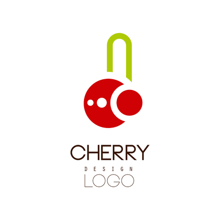 Cherry  design, creative template can be used for cafe, bar, club, store, package, price tag, flyer vector Illustrationのイラスト素材
