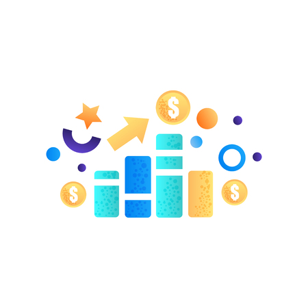 Business graph, management, finance, strategy, marketing symbol vector Illustration isolated on a white background.のイラスト素材