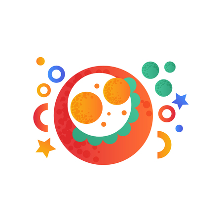 Fried eggs, breakfast food element vector Illustration isolated on a white background.のイラスト素材