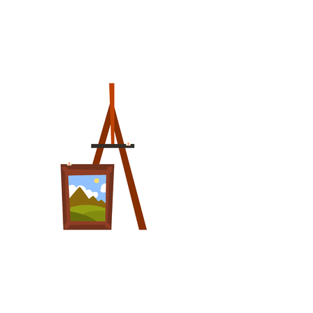 Painting easel, old unnecessary thing, garage sale vector Illustration isolated on a white background.のイラスト素材