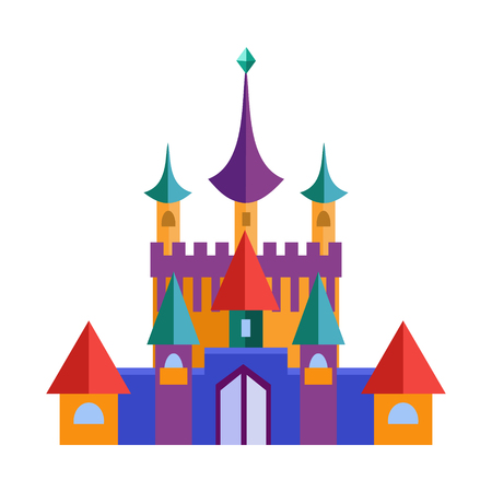 Medieval Castle and Elements for Games. Vector Flat Illustrationsのイラスト素材
