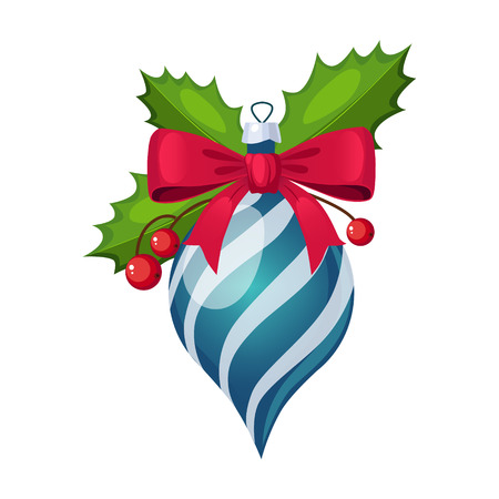 Christmas Tree Decorations card. Bright Vector Illustrationのイラスト素材